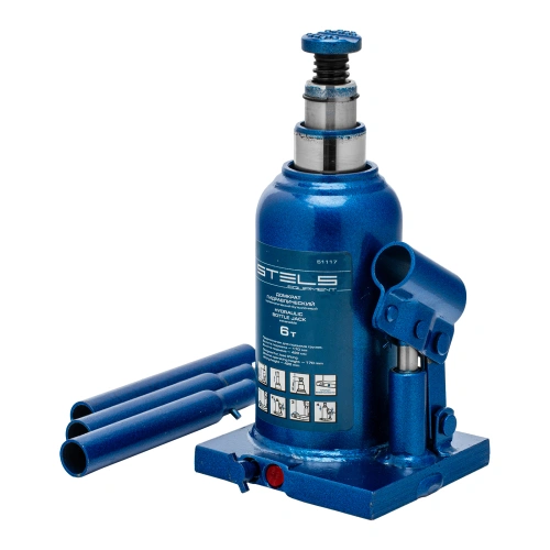Домкрат гидравлический бутылочный телескопический, 6 т, H подъема 170-420 мм Stels по ценам производителя в Екатеринбурге с доставкой по всей России