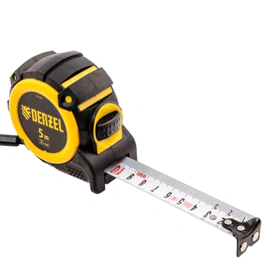 Рулетка 5м х 25мм, автоматич. фиксац., нейлон. покрытие, магнит. зацеп, двухстор. разметка Denzel по ценам производителя в Екатеринбурге с доставкой по всей России
