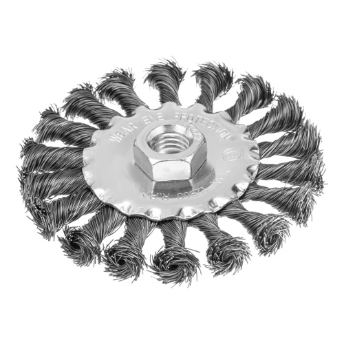 Щетка для УШМ 100 мм, М14, плоская, крученая проволока 0.35 мм Matrix по ценам производителя в Екатеринбурге с доставкой по всей России