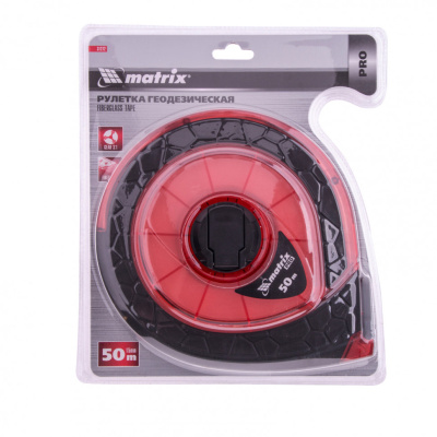 Рулетка геодезическая 50 м х 15 мм, закрытый корпус, фибергласовая лента, двусторонняя шкала, Pro Matrix по ценам производителя в Екатеринбурге с доставкой по всей России