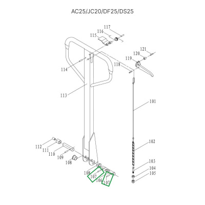 Штифт крепления оси ручки (5 мм) для гидравлических тележек AC25, DF25, JC20, AC30 по ценам производителя в Екатеринбурге с доставкой по всей России