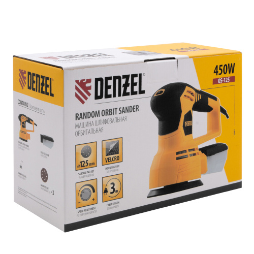 Машина шлифовальная эксцентриковая OS-125, 450 Вт, 6000-12000 об/мин Denzel по ценам производителя в Екатеринбурге с доставкой по всей России