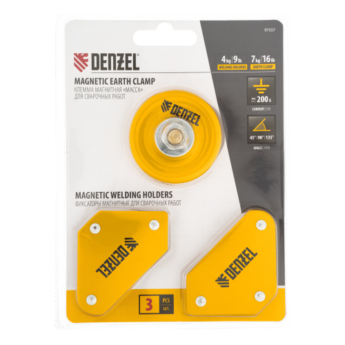 Набор из 2 магнитных сварочных фиксаторов и магнитной клеммы "масса" Denzel по ценам производителя в Екатеринбурге с доставкой по всей России
