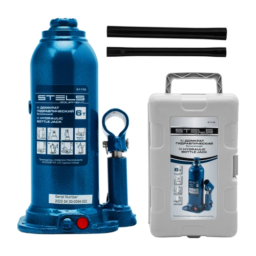 Домкрат гидравлический бутылочный, 6 т, h подъема 207-404 мм, в пластиковом кейсе Stels по ценам производителя в Екатеринбурге с доставкой по всей России
