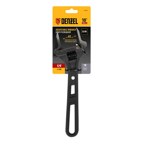 Ключ разводной, 250 мм, CrV, кованый Denzel по ценам производителя в Екатеринбурге с доставкой по всей России