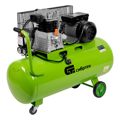 Компрессор воздушный КР-2200/100, 2.2 кВт, 350 л/мин, 100 л, ременной привод, масляный Сибртех по ценам производителя в Екатеринбурге с доставкой по всей России