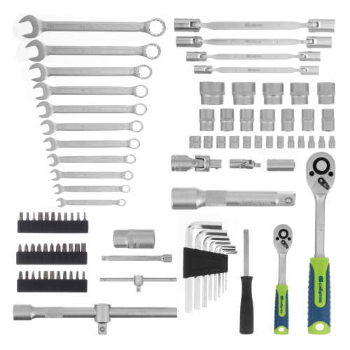 Набор инструментов, 1/2", 1/4", пластиковый кейс 89 предметов Сибртех по ценам производителя в Екатеринбурге с доставкой по всей России