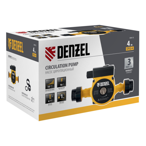 Циркуляционный насос CP32-4, напор 4 м, 50 л/мин, 1 м кабель, монт. длина 180 мм Denzel по ценам производителя в Екатеринбурге с доставкой по всей России