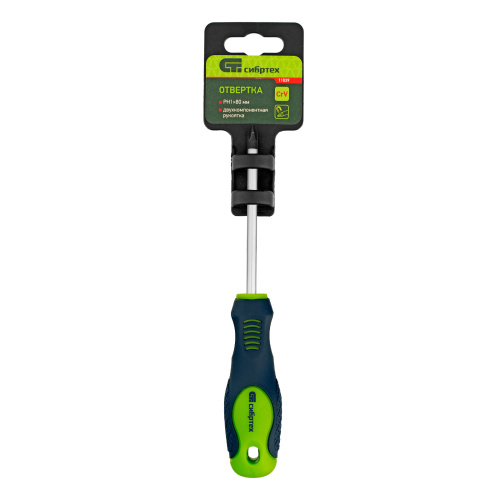 Отвертка, PH1 х 80 мм, CrV, двухкомпонентная рукоятка Сибртех по ценам производителя в Екатеринбурге с доставкой по всей России