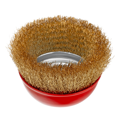 Щетка для УШМ, 100 мм, М14, "чашка", латунированная витая проволока Matrix по ценам производителя в Екатеринбурге с доставкой по всей России