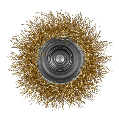 Щетка для дрели, 50 мм, "чашка" со шпилькой, латунированная витая проволока Matrix по ценам производителя в Екатеринбурге с доставкой по всей России