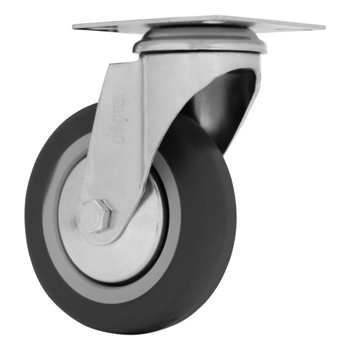 Колесо поворотное D 100 мм, крепление  платформенное Сибртех по ценам производителя в Екатеринбурге с доставкой по всей России