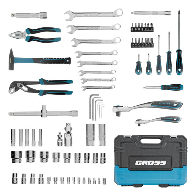 Набор инструментов, 1/4", 1/2", CrV, 120 зубьев, 76 предметов Gross по ценам производителя в Екатеринбурге с доставкой по всей России