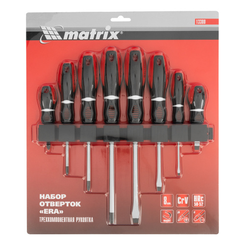 Набор отверток "Era", 8 шт, CrV, трехкомпонентная рукоятка Matrix по ценам производителя в Екатеринбурге с доставкой по всей России