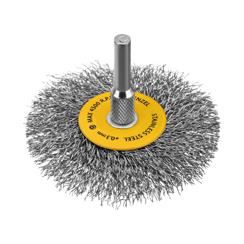 Набор щеток для дрели, 5 Плоских 25-38-50-63-75 мм, шпилька, нерж. вит. проволока Denzel по ценам производителя в Екатеринбурге с доставкой по всей России