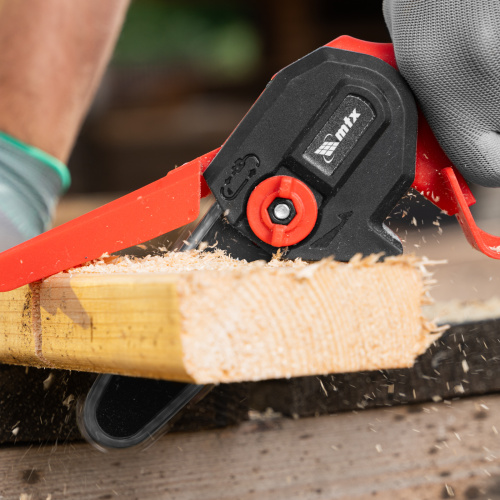 Цепная мини-пила аккумуляторная, MCS-100, шина 100 мм, Li-Ion, 20 В MTX по ценам производителя в Екатеринбурге с доставкой по всей России