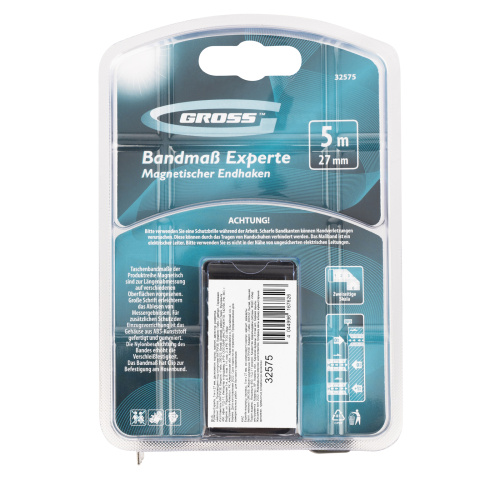 Рулетка Experte,5 м x 27 мм,двухкомпонентный корпус,магнит,двухсторонняя разметка,нейлон Gross по ценам производителя в Екатеринбурге с доставкой по всей России