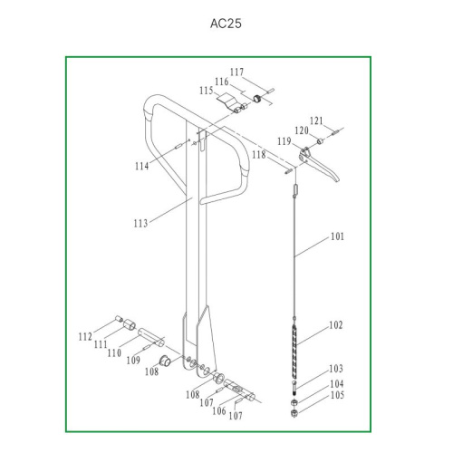 Ручка в сборе для гидравлических тележек AC25 по ценам производителя в Екатеринбурге с доставкой по всей России