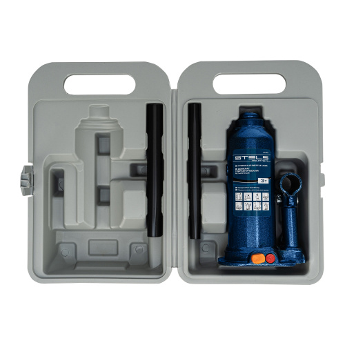 Домкрат гидравлический бутылочный, 3 т, h подъема 188-363 мм, в пластиковом кейсе Stels по ценам производителя в Екатеринбурге с доставкой по всей России