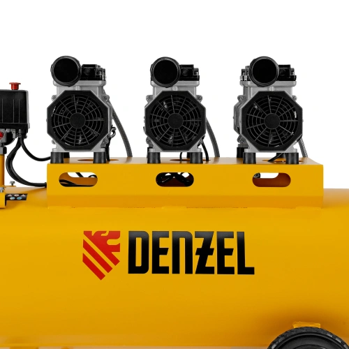 Компрессор безмасляный, малошумный DLS 1800/100,1800 Вт, 3x600, 100 л, 345 л/мин Denzel по ценам производителя в Екатеринбурге с доставкой по всей России