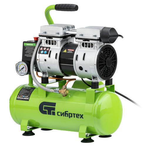 Компрессор безмаслянный малошумный МБ 750/10,750 Вт, 10 л, 150 л/мин Сибртех по ценам производителя в Екатеринбурге с доставкой по всей России