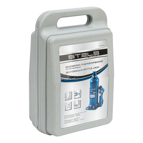 Домкрат гидравлический бутылочный, 3 т, h подъема 188-363 мм, в пластиковом кейсе Stels по ценам производителя в Екатеринбурге с доставкой по всей России