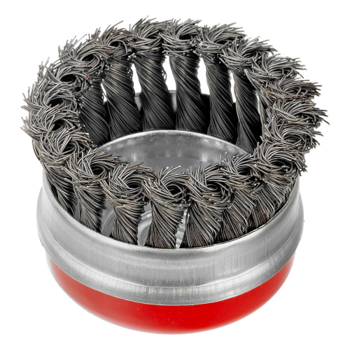 Щетка для УШМ Heavy Duty, 80 мм, М14, "чашка", крученая проволока 0.5 мм Matrix по ценам производителя в Екатеринбурге с доставкой по всей России