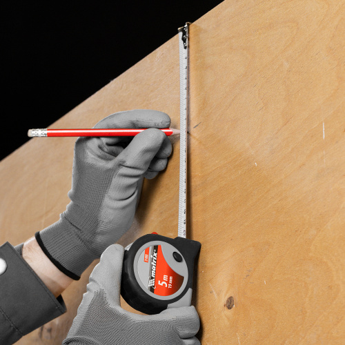 Рулетка Continuous fixation,5 м х 19 мм,двухкомпонентный корпус,плавная фиксация Matrix по ценам производителя в Екатеринбурге с доставкой по всей России