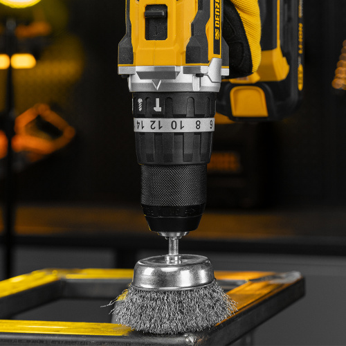 Набор щеток для дрели, 1 Плоская 50мм, 2 Чашки 25-50мм, шпилька, нерж. вит. проволока Denzel по ценам производителя в Екатеринбурге с доставкой по всей России