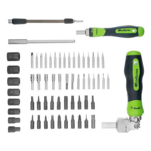 Отвертки реверсивные с набором бит, торцевых головок, 61 предмет, CrV Сибртех по ценам производителя в Екатеринбурге с доставкой по всей России