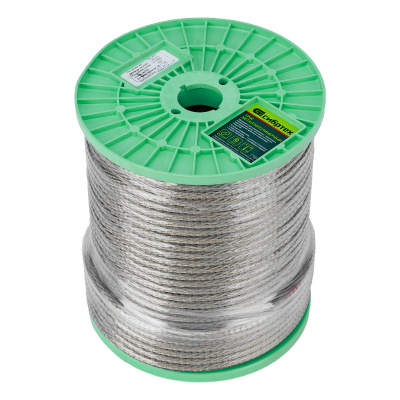 Трос металлополимерный прозрачный ПР-8.0, толщина 8.0 мм, катушка 100 метров Сибртех по ценам производителя в Екатеринбурге с доставкой по всей России