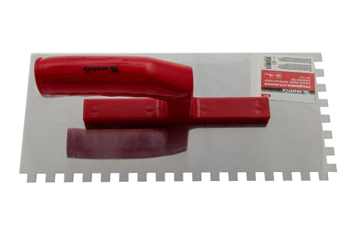 Гладилка из нержавеющей стали, 280 х 130 мм, зеркальная полировка, пластмассовая ручка, зуб 8 х 8 мм Matrix по ценам производителя в Екатеринбурге с доставкой по всей России