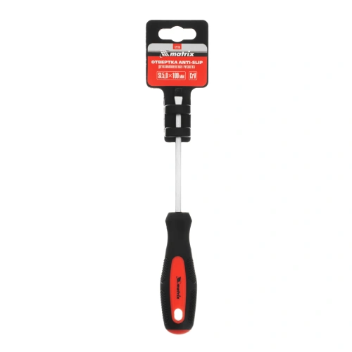 Отвертка Anti-Slip, SL5 х 100 мм, CrV, двухкомпонентная рукоятка Matrix по ценам производителя в Екатеринбурге с доставкой по всей России