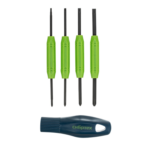 Отвертка со сменными двухсторонними насадками, 8 в 1, пластиковый кейс, CrV Сибртех по ценам производителя в Екатеринбурге с доставкой по всей России