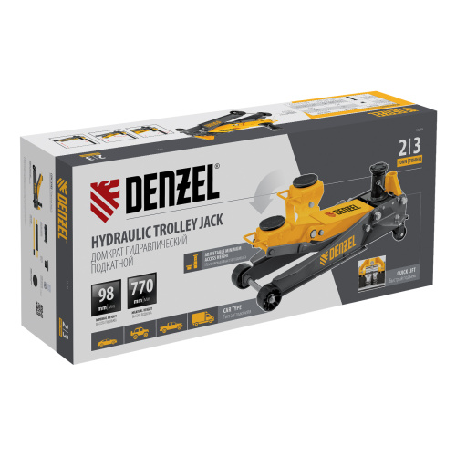 Домкрат гидравлический подкатной, 2/3 т, 98-770 мм, быстрый подъем, низ. подхват, проф, SUV Denzel по ценам производителя в Екатеринбурге с доставкой по всей России