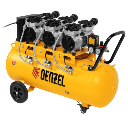 Компрессор безмасляный, малошумный  DLS 2250/100, 2250 Вт, 3x750, 100 л, 410 л/мин блок управления/ Denzel по ценам производителя в Екатеринбурге с доставкой по всей России