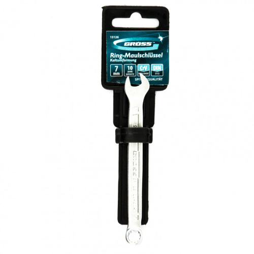 Ключ комбинированный 7 мм, CrV, холодный штамп Gross по ценам производителя в Екатеринбурге с доставкой по всей России