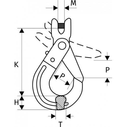 Крюк самозакрывающийся с вилочным сопряжением 15 т, размер 22 - 8 по ценам производителя в Екатеринбурге с доставкой по всей России