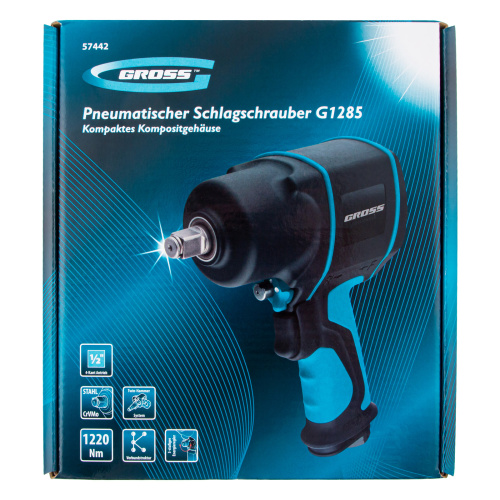 Гайковерт пневматический ударный G1285, 1/2, Twin Hammer, 1220Нм, 6500 об/мин, композитный Gross по ценам производителя в Екатеринбурге с доставкой по всей России