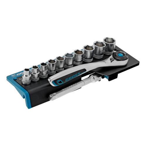 Набор торцевых головок, трещотка 120 зубьев, 3/8", CrV, 12 предметов Gross по ценам производителя в Екатеринбурге с доставкой по всей России