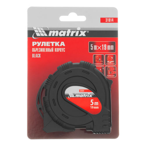 Рулетка Black,5 м х 19 мм,обрезиненный корпус Matrix по ценам производителя в Екатеринбурге с доставкой по всей России