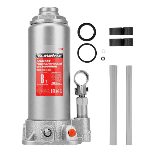 Домкрат гидравлический бутылочный, 8 т, высота подъема 230-457 мм Matrix купить в Москве с доставкой по всей России | ProtosMarket.ru