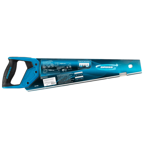 Ножовка по дереву "Piranha", 450 мм, 11-12 TPI, зуб-3D, каленый зуб, двухкомпонентная рукоятка Gross по ценам производителя в Екатеринбурге с доставкой по всей России