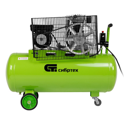 Компрессор воздушный КР-2200/100, 2.2 кВт, 350 л/мин, 100 л, ременной привод, масляный Сибртех по ценам производителя в Екатеринбурге с доставкой по всей России