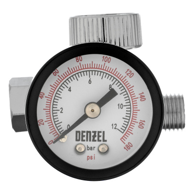 Регулятор давления с манометром для краскораспылителя K1500, 12 бар, 1/4" Denzel по ценам производителя в Екатеринбурге с доставкой по всей России