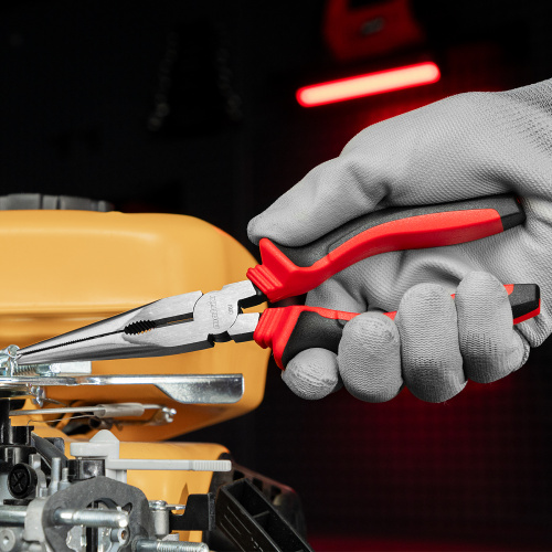 Длинногубцы прямые, 200 мм, хром-ванадий, двухкомпонентные рукоятки Matrix по ценам производителя в Екатеринбурге с доставкой по всей России