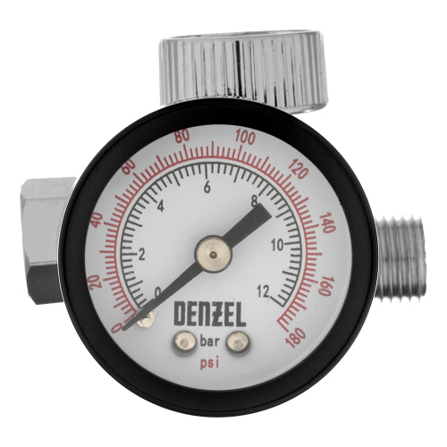 Регулятор давления с манометром для краскораспылителя K1500, 12 бар, 1/4" Denzel по ценам производителя в Екатеринбурге с доставкой по всей России