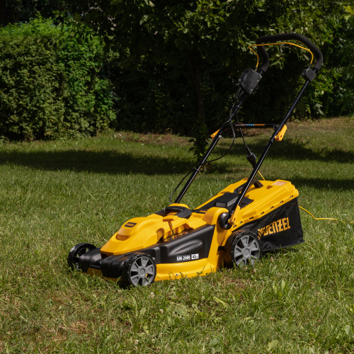 Газонокосилка электрическая GM-2000, 2000 Вт, ширина 43 см, 6 уровней, травосборник 45 л. Denzel по ценам производителя в Екатеринбурге с доставкой по всей России