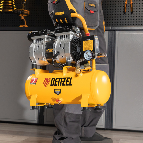 Компрессор DLS650/10 безмаслянный малошумный 650 Вт, 120 л/мин, ресивер 10 л Denzel по ценам производителя в Екатеринбурге с доставкой по всей России