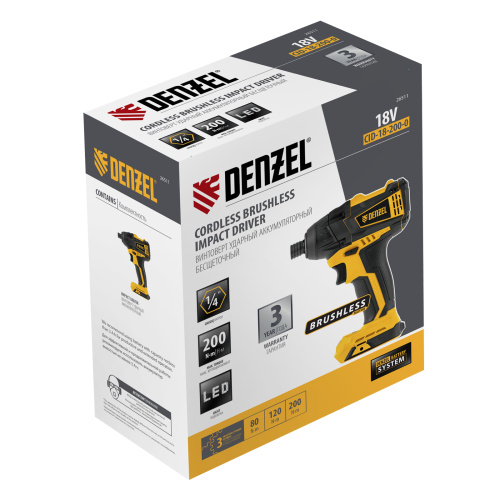 Винтоверт ударный аккумуляторный бесщет CID-IB-200-0, 18В Li-Ion Denzel по ценам производителя в Екатеринбурге с доставкой по всей России